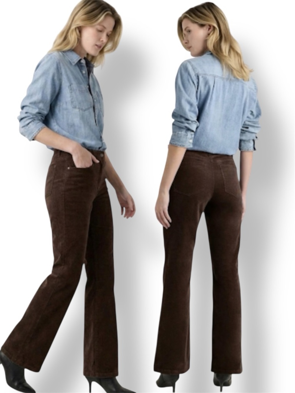 Quince Organic Stretch Corduroy Flare Pants In Espresso Size 10